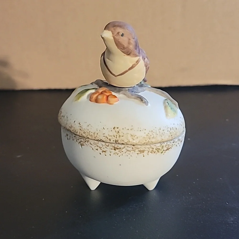 Vintage Bird Trinket Box